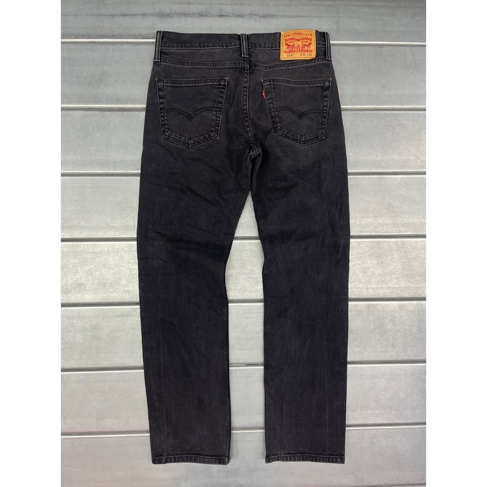 Levis 514 Jeans Mens 31x31 Black Wash Denim Slim Straight - Picture 11 of 16